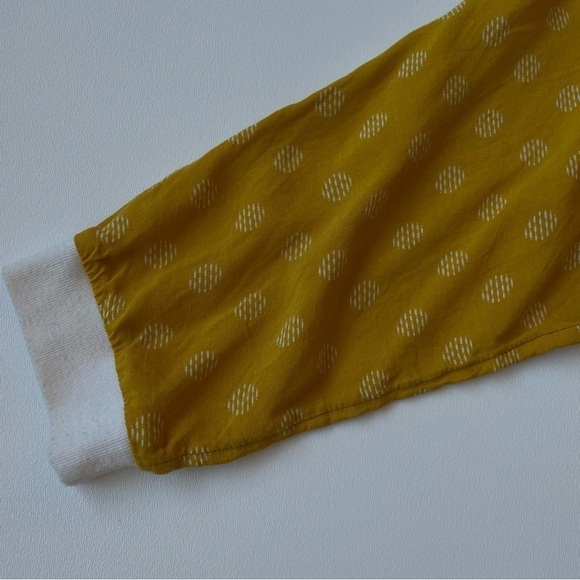 MAEVE Anthropologie Top Size 2 Mustard Yellow Polka Dot 3/4 Sleeve Blouse - Picture 6 of 16